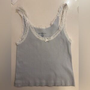 Brandy Melville Gray Tank with White Lace